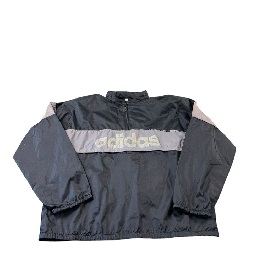 Adidas Spellout Nylon VTG Half Zip Men's Pullover Size Large L